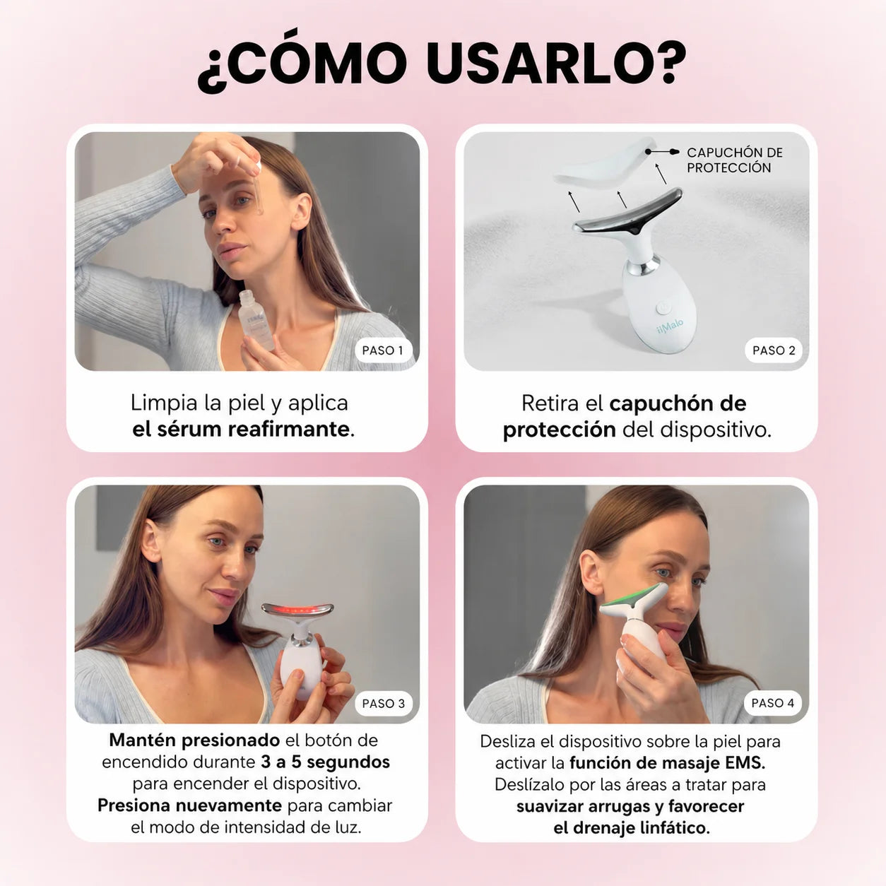 MASAJEADOR FACIAL- REDUCTOR DE PAPADA - OJERAS - ARRUGAS - MANCHAS - ACNÉ